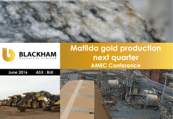 Matilda gold production next quarter