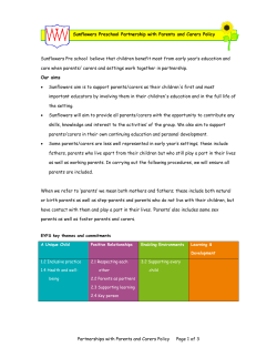 Partnerships with Parents and Carers Policy Page 1 of 3 Sunflowers