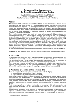 Anthropometrical Measurements for Three