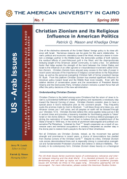 Christian Zionism and its Religious Influence in American Politics