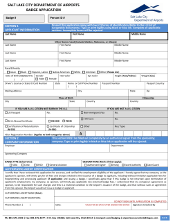 a salt lake city department of airports badge application