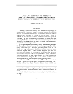 local laws restricting the freedom of undocumented immigrants as