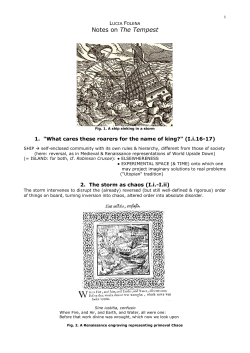 Notes on The Tempest - Dipartimento di Lingue e Letterature