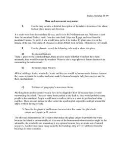 Place and movement assignment-Lindsay - Lindsays