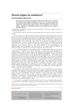 Should judges be mediators?