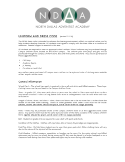 2014 UNIFORM AND DRESS CODE