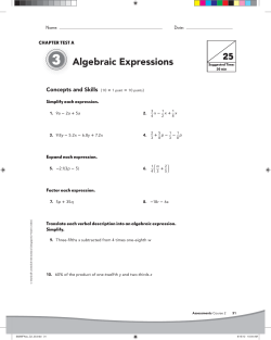 Algebraic Expressions