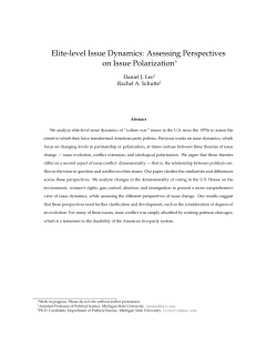 Elite-level Issue Dynamics: Assessing Perspectives on Issue
