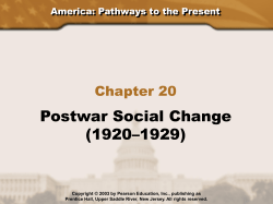 Postwar Social Change (1920&ndash;1929)