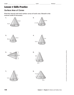 Surface Area of Cones with ANSWERS