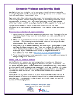 Know your account and credit report information: 1