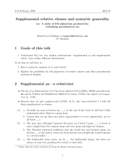 1 Goals of this talk