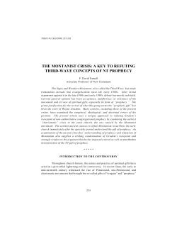 the montanist crisis: a key to refuting third