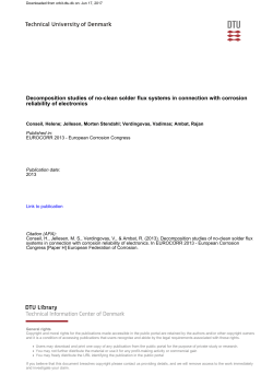 Decomposition studies of no-clean solder flux systems in