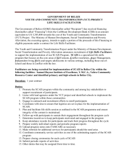 GOVERNMENT OF BELIZE YOUTH AND COMMUNITY