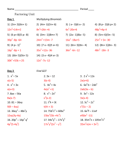 Factor Extra Practice Answers