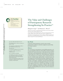 The Value and Challenges of Participatory Research