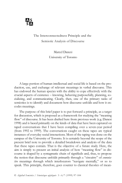 The Interconnectedness Principle and the Semiotic Analysis of