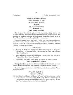 Hansard - Trinidad and Tobago Parliament