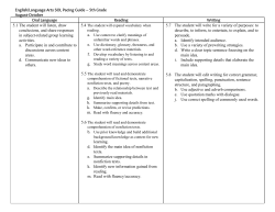 English/Language Arts SOL Pacing Guide &ndash; 5th Grade August