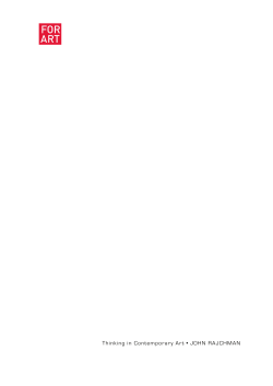 Thinking in Contemporary Art • JOHN RAJCHMAN