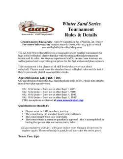 2015 Winter Sand Series Tourney Details