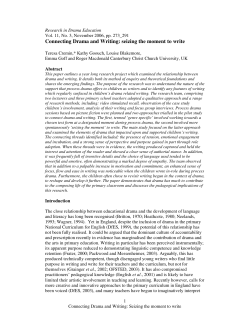 Connecting drama and writing: seizing the moment to write