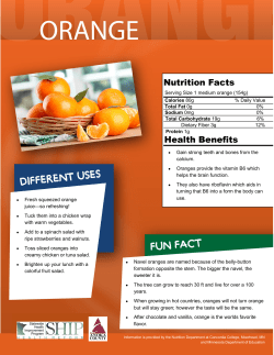 Serving Size 1 medium orange (154g) Calories 80g % Daily Value