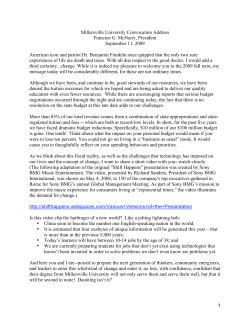 1 Millersville University Convocation Address Francine G. McNairy