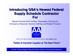 Introducing GSA`s Newest Federal Supply Schedule Contractor For