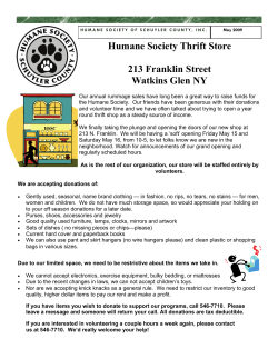 May - Humane Society of Schuyler County