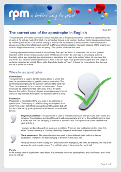 The correct use of the apostrophe in English