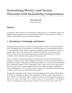 Generalizing Morley`s and Various Theorems