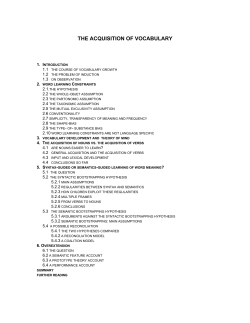 the acquisition of vocabulary - E