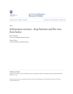 Indonesians overseas - deep histories and the