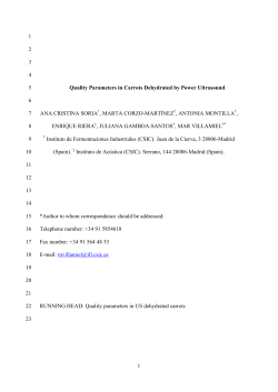 Quality Parameters in Carrots Dehydrated by Power