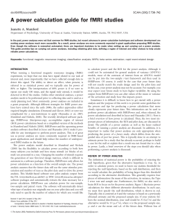 A power calculation guide for fMRI studies