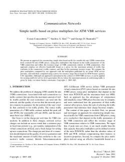 Simple tariffs based on price multipliers for ATM VBR services
