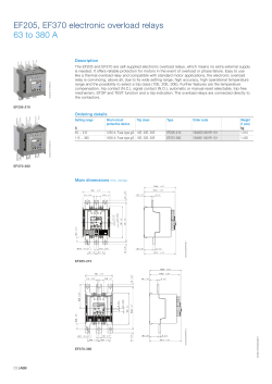 EF205, EF370 electronic overload relays 63 to 380 A