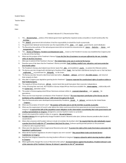 Standard Indicator 8-5.1 Reconstruction Policy 1. The