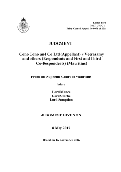 Judgment  - Judicial Committee of the Privy Council