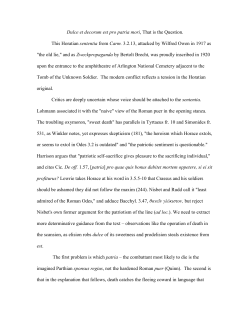 Dulce et decorum est pro patria mori. That is the Question