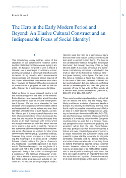The Hero in the Early Modern Period and Beyond