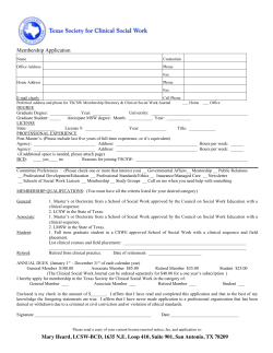 Membership Application Mary Heard, LCSW