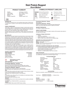 Total Protein Reagent (Biuret Method)