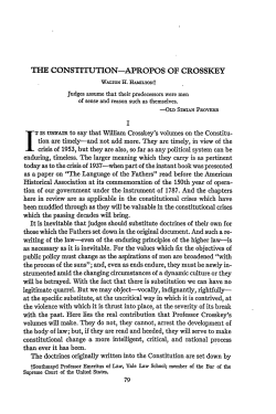 The Constitution: Apropos of Crosskey