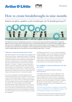 How to create breakthroughs in nine months
