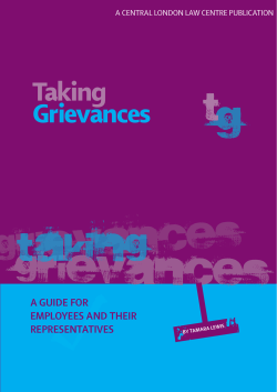 Taking Grievances - Central London Law Centre