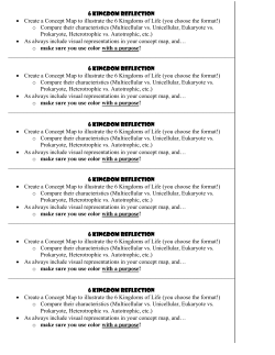 6 Kingdom Lab Reflection