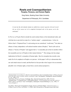 In The Law of Peoples Rawls extends his social contract theory to